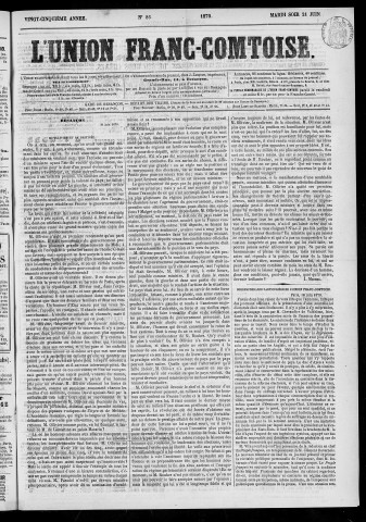 21/06/1870 - L'Union franc-comtoise [Texte imprimé]