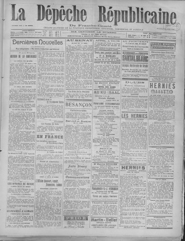 13/04/1919 - La Dépêche républicaine de Franche-Comté [Texte imprimé]