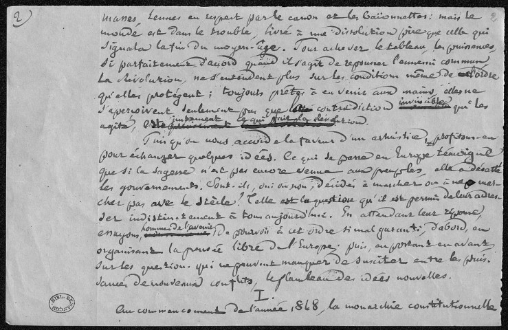 Ms 2605 - Pierre-Joseph Proudhon. "Essai d'une philosophie populaire".