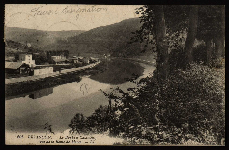 Besançon - Le Doubs à Casamène vue de la Route de Morre [image fixe] , Besançon : LL., 1910/1912
