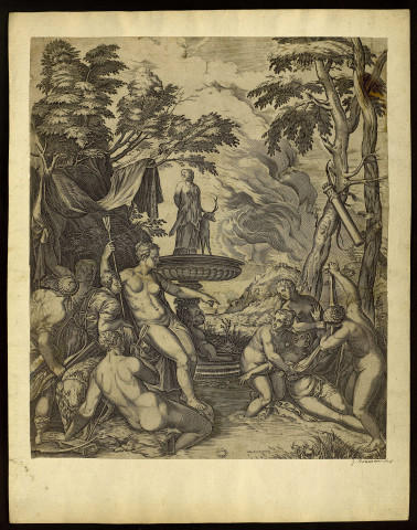 [Diane et Callisto] [image fixe] / Iuliu Roscius Horsinus ; "j. bonasone scul" , 1518/1580