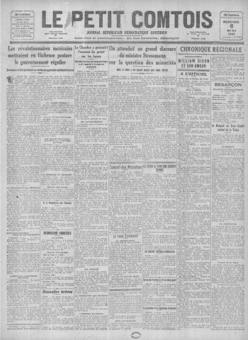 06/03/1929 - Le petit comtois [Texte imprimé] : journal républicain démocratique quotidien