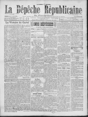 26/05/1924 - La Dépêche républicaine de Franche-Comté [Texte imprimé]