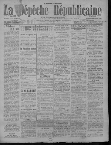 28/10/1923 - La Dépêche républicaine de Franche-Comté [Texte imprimé]