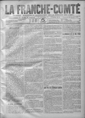 21/02/1892 - La Franche-Comté : journal politique de la région de l'Est