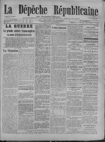 10/08/1918 - La Dépêche républicaine de Franche-Comté [Texte imprimé]