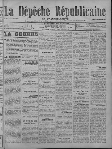 14/12/1914 - La Dépêche républicaine de Franche-Comté [Texte imprimé]