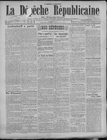 22/09/1921 - La Dépêche républicaine de Franche-Comté [Texte imprimé]