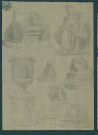 Motifs antiques : siège, urne, personnage, bouc , [S.l.] : [s.n.], [1700-1800]