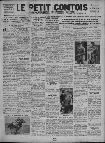 03/06/1937 - Le petit comtois [Texte imprimé] : journal républicain démocratique quotidien