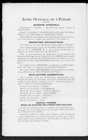 30/10/1952 - La Semaine religieuse du diocèse de Saint-Claude [Texte imprimé]
