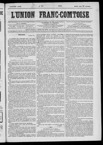 26/01/1875 - L'Union franc-comtoise [Texte imprimé]