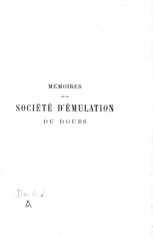 01/01/1905 - Mémoires de la Société d'émulation du Doubs [Texte imprimé]