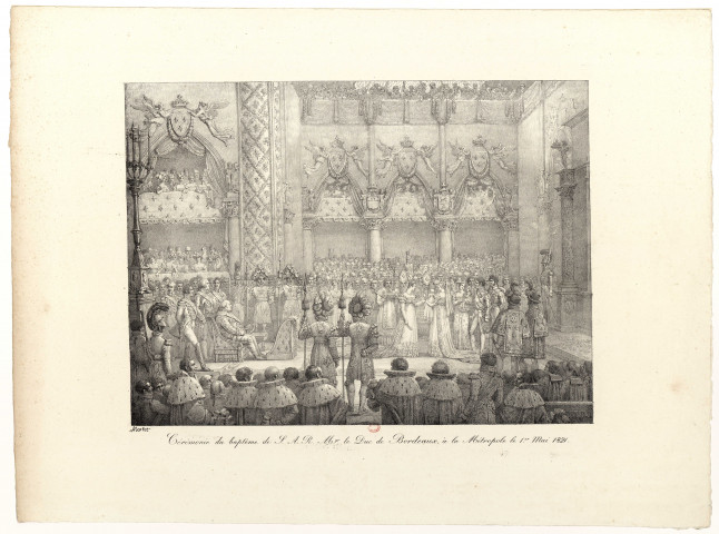 Cérémonie du baptême de S.A.R. Mgr le Duc de Bordeaux à la Métropole le 1er mai 1821 [image fixe] / Marlet , 1771/1847