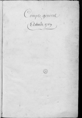 Comptes de la Ville de Besançon, recettes et dépenses, Compte de Pierre Bourdarye (1789)