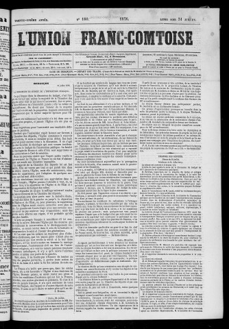 31/07/1876 - L'Union franc-comtoise [Texte imprimé]