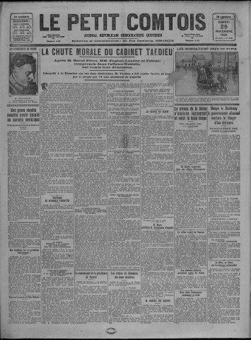29/11/1930 - Le petit comtois [Texte imprimé] : journal républicain démocratique quotidien