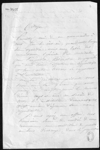 Ms 2955 (tome XIV) - Lettres adressées à P.-J. Proudhon : Gavory à Goyer