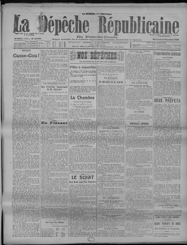 21/11/1923 - La Dépêche républicaine de Franche-Comté [Texte imprimé]