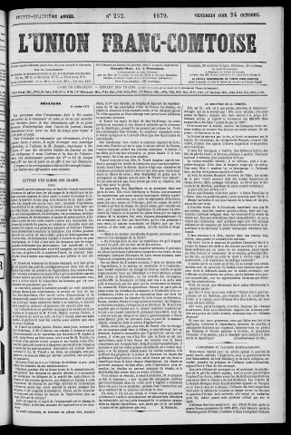 24/10/1879 - L'Union franc-comtoise [Texte imprimé]