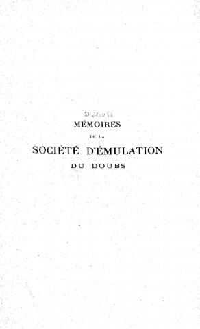 01/01/1937 - Mémoires de la Société d'émulation du Doubs [Texte imprimé]