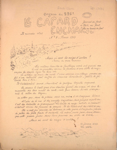 Le Cafard enchaîné, organe du 226e [Texte imprimé] : journal du front