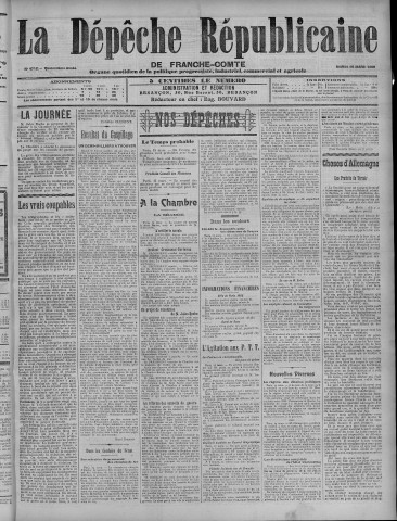16/03/1909 - La Dépêche républicaine de Franche-Comté [Texte imprimé]