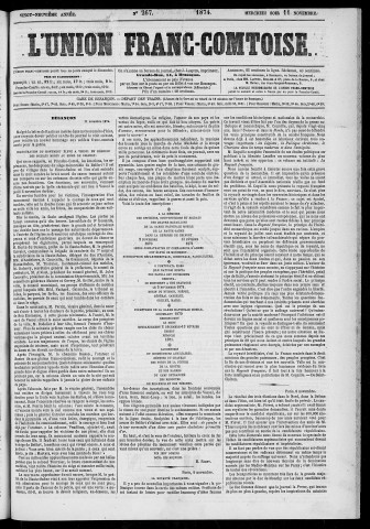 11/11/1874 - L'Union franc-comtoise [Texte imprimé]