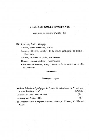 01/01/1848 - Mémoires de la Société d'émulation du Doubs [Texte imprimé]