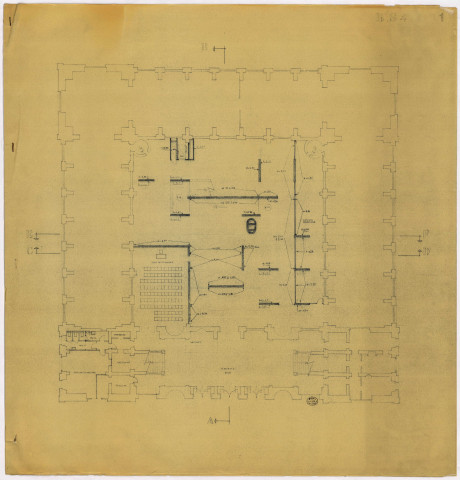 Musée des Beaux-Arts, projet d'aménagement par l'architecte Louis Miquel : plans d'ensemble (2 exemplaires).