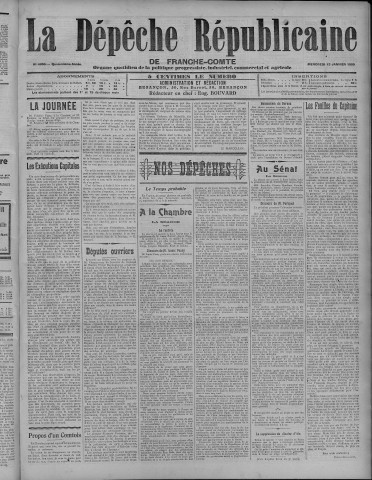 13/01/1909 - La Dépêche républicaine de Franche-Comté [Texte imprimé]
