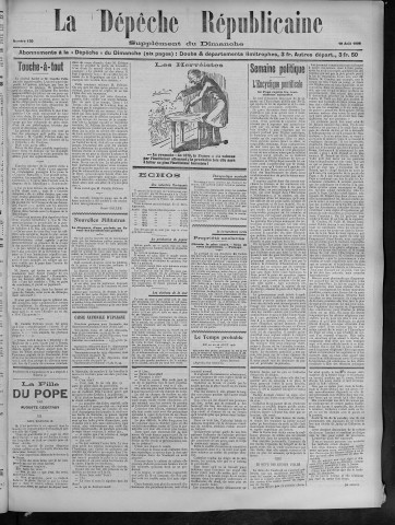 19/08/1906 - La Dépêche républicaine de Franche-Comté [Texte imprimé]