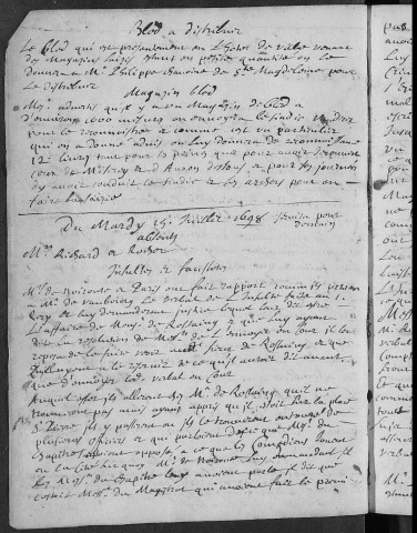 Registre des délibérations municipales
Manuel des délibérations municipales (minutes du secrétaire Luc Marquis) 14 juillet 1698 - 5 décembre 1699
