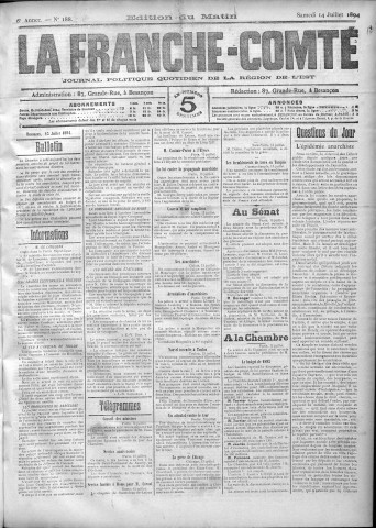 14/07/1894 - La Franche-Comté : journal politique de la région de l'Est