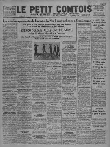 05/06/1940 - Le petit comtois [Texte imprimé] : journal républicain démocratique quotidien
