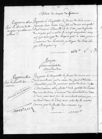 Comptes de la Ville de Besançon, recettes et dépenses, Compte de François Varin (1707)