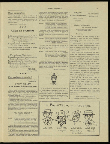 La Greffe générale [Texte imprimé] : Organe des blessés de la face. 5e division de blessés. Val-de-Grâce ...