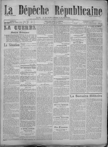 09/01/1917 - La Dépêche républicaine de Franche-Comté [Texte imprimé]