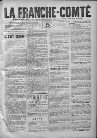 24/10/1888 - La Franche-Comté : journal politique de la région de l'Est