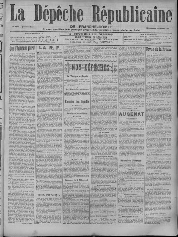 28/10/1910 - La Dépêche républicaine de Franche-Comté [Texte imprimé]