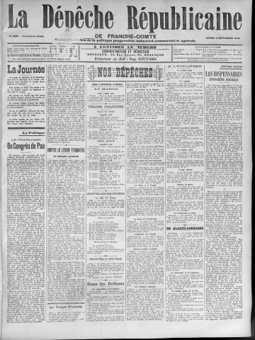06/09/1913 - La Dépêche républicaine de Franche-Comté [Texte imprimé]