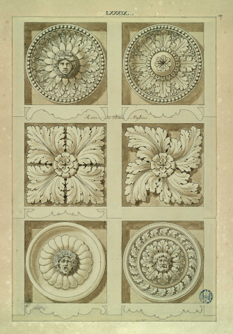 Six roses du palais Massimi : dessins et profils / Pierre-Adrien Pâris , [S.l.] : [P.-A. Pâris], [1700-1800]