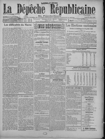 27/07/1925 - La Dépêche républicaine de Franche-Comté [Texte imprimé]