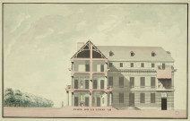 Coupe d'une aile de l'Hôtel de l'Intendance de Franche-Comté (Préfecture). [dessin] , [S.l. : Besançon ?] : [s.n.], [1771-1778]