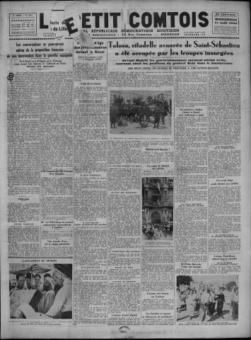 12/08/1936 - Le petit comtois [Texte imprimé] : journal républicain démocratique quotidien
