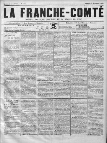 02/02/1901 - La Franche-Comté : journal politique de la région de l'Est
