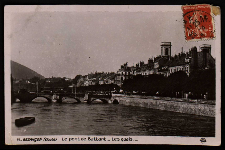 Besançon (Doubs). Le Pont de Battant. Les quais [image fixe] , Paris : Marque "Rose", 1904/1918