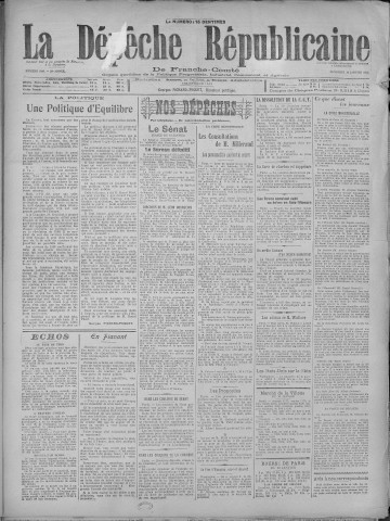 14/01/1921 - La Dépêche républicaine de Franche-Comté [Texte imprimé]