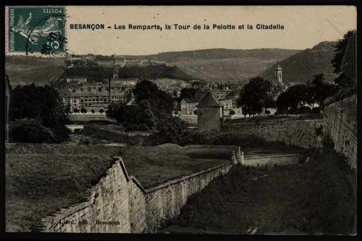 Besancon- Les remparts, la tour de la Pelotte et la citadelle [image fixe] , Besancon : J. Liard, 1905/1910