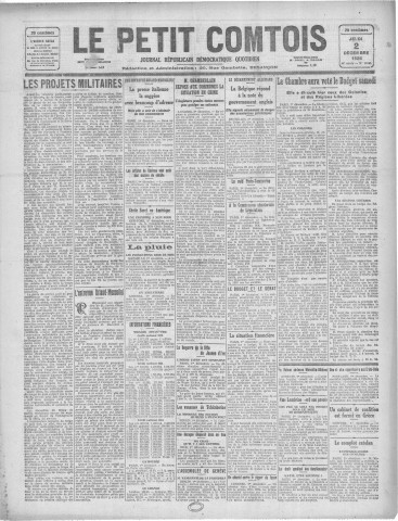 02/12/1926 - Le petit comtois [Texte imprimé] : journal républicain démocratique quotidien